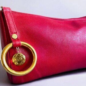 Vintage GUCCI Red Barrel Clutch Purse / Pre-Loved